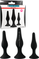 Set de 3 plugs anal en silicone avec ventouse