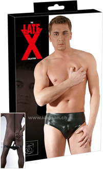 Slip en latex avec plug anal pour homme S