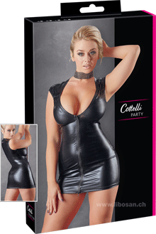 Kleid aus Wetlook mit Zip XL