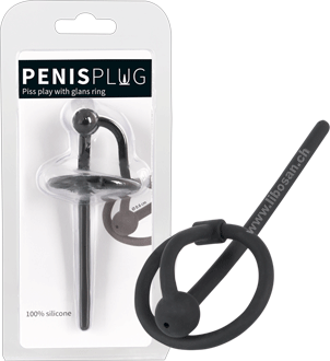 Penisplug Piss Play mit Eichelring, 12 cm lang