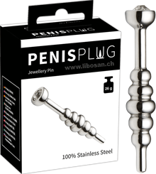 Penisplug mit Schmuckstein, Ø 0.5-1.3 cm